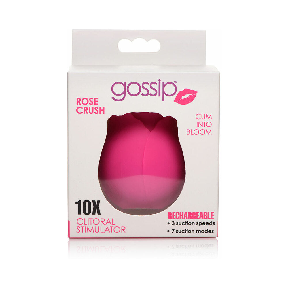 Curve Toys Gossip Cum Into Bloom Rechargeable Silicone Clitoral Stimulator Rose Crush Magenta - Fantasies Boutique