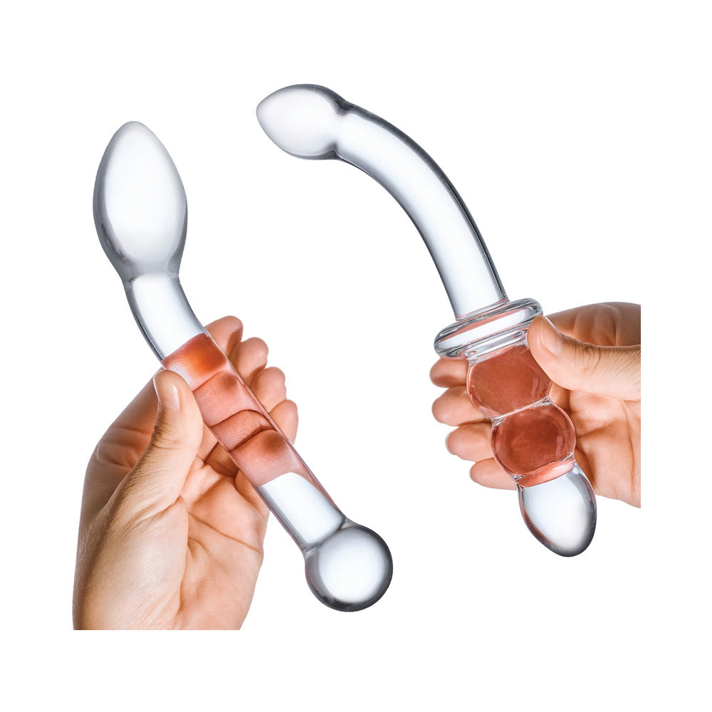 Glas 2-Piece G-Spot Pleasure Glass Dildo Set - Fantasies Boutique