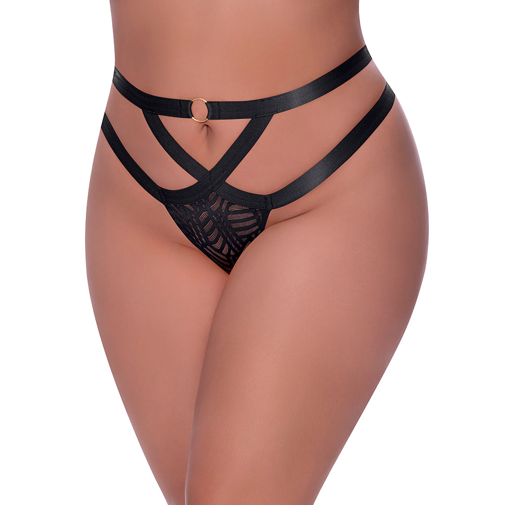 Magic Silk Rude Awakening Cheeky Panty Black Queen Size - Fantasies Boutique