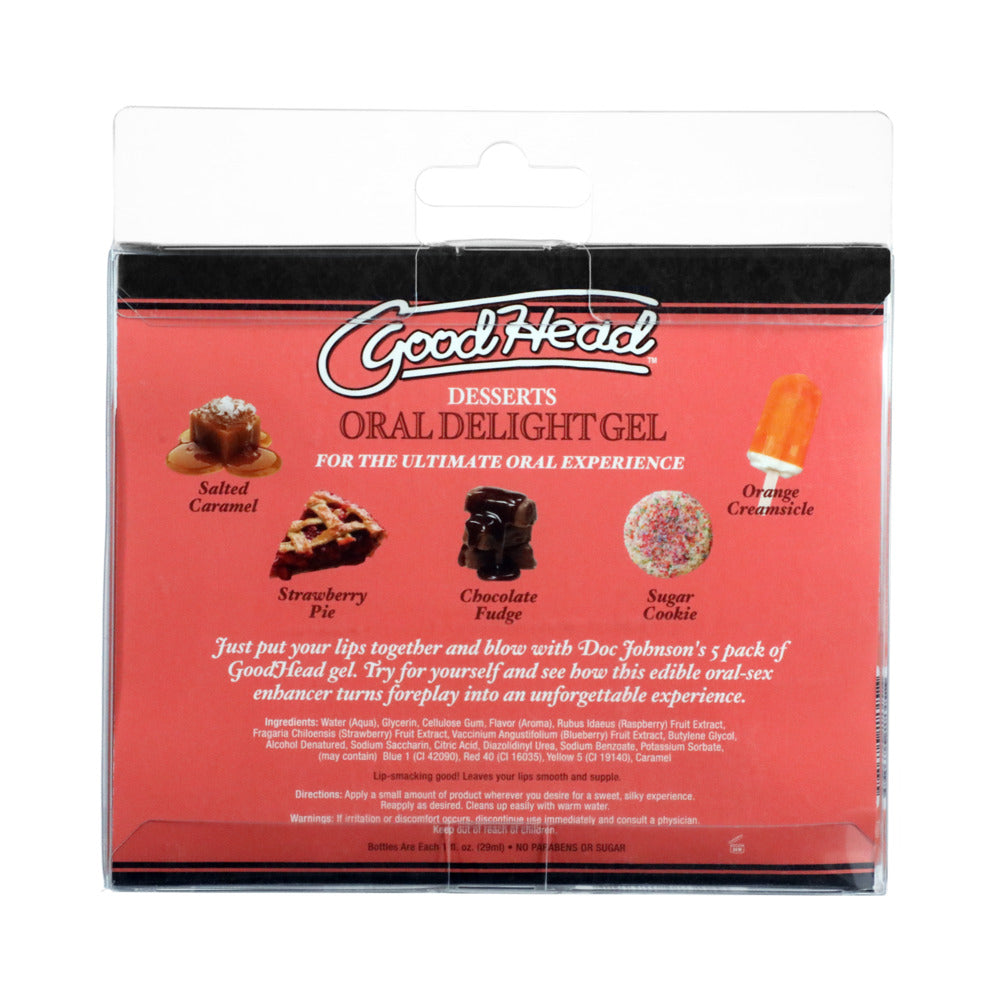 GoodHead Oral Delight Gel Dessert 5 Pack 1 oz. - Fantasies Boutique