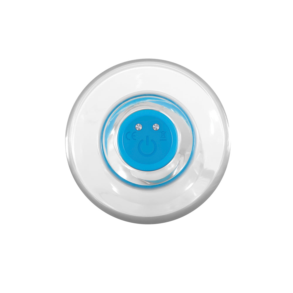 Gender X Electric Blue Rechargeable Remote-Controlled Vibrating Anal Plug Clear/Blue - Fantasies Boutique