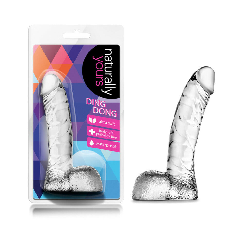 Blush Naturally Yours Ding Dong Realistic 5.5 in. Dildo with Balls Clear - Fantasies Boutique