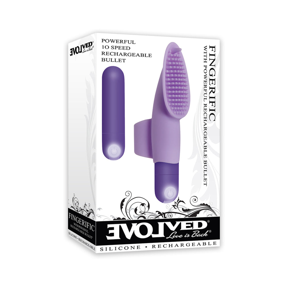 Evolved Fingerific Rechargeable Silicone Finger Vibrator Purple - Fantasies Boutique