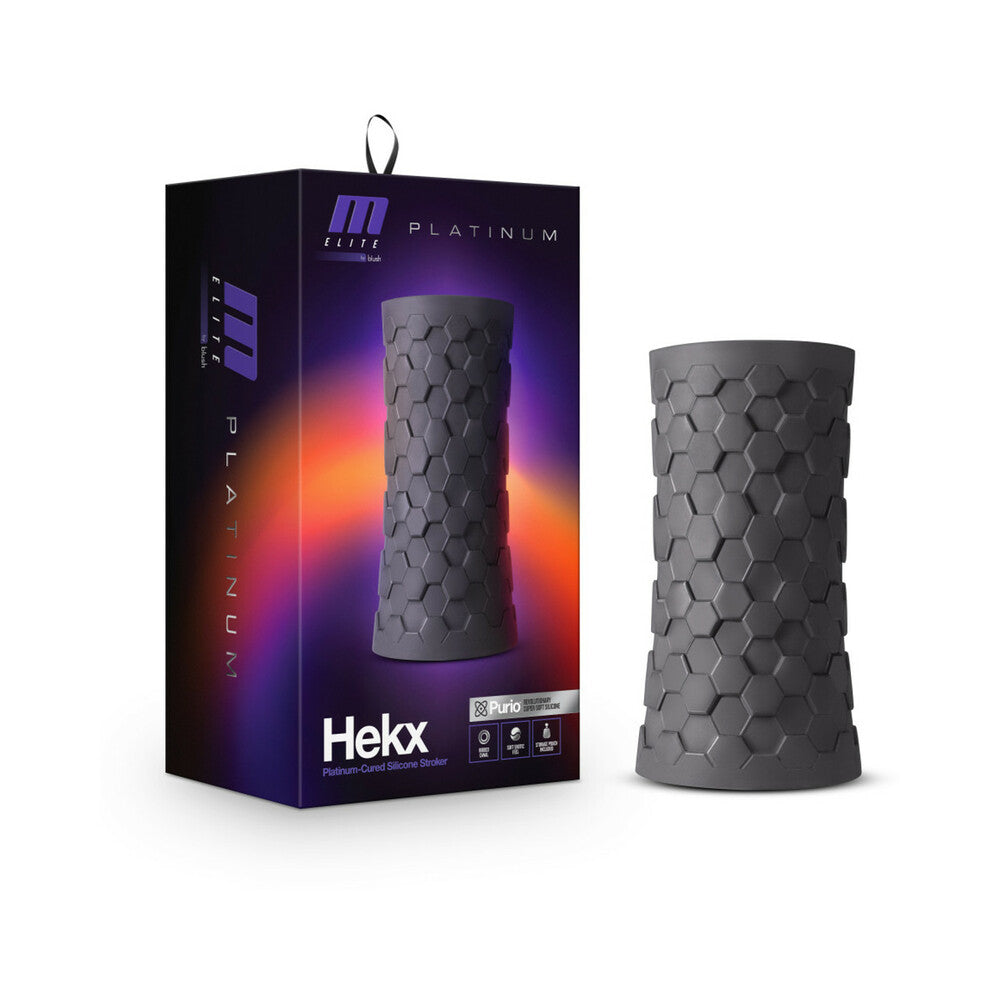 Blush M Elite Platinum Hekx Silicone Stroker Black - Fantasies Boutique