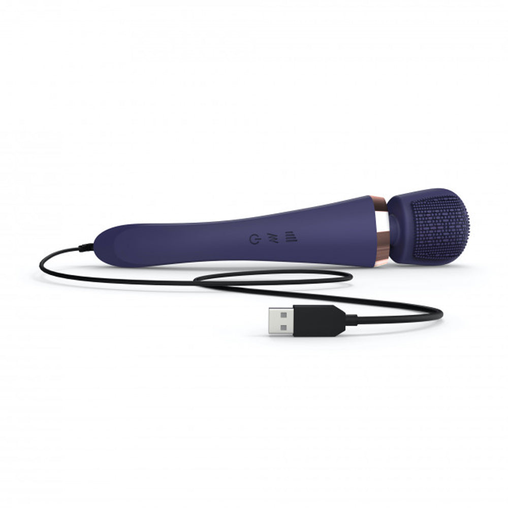 Love to Love Brush Crush Rechargeable Textured Head Wand Vibrator Midnight Indigo - Fantasies Boutique