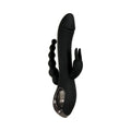 Evolved Trifecta Rechargeable Dual Entry Triple Stimulation Silicone Rabbit Vibrator Black - Fantasies Boutique