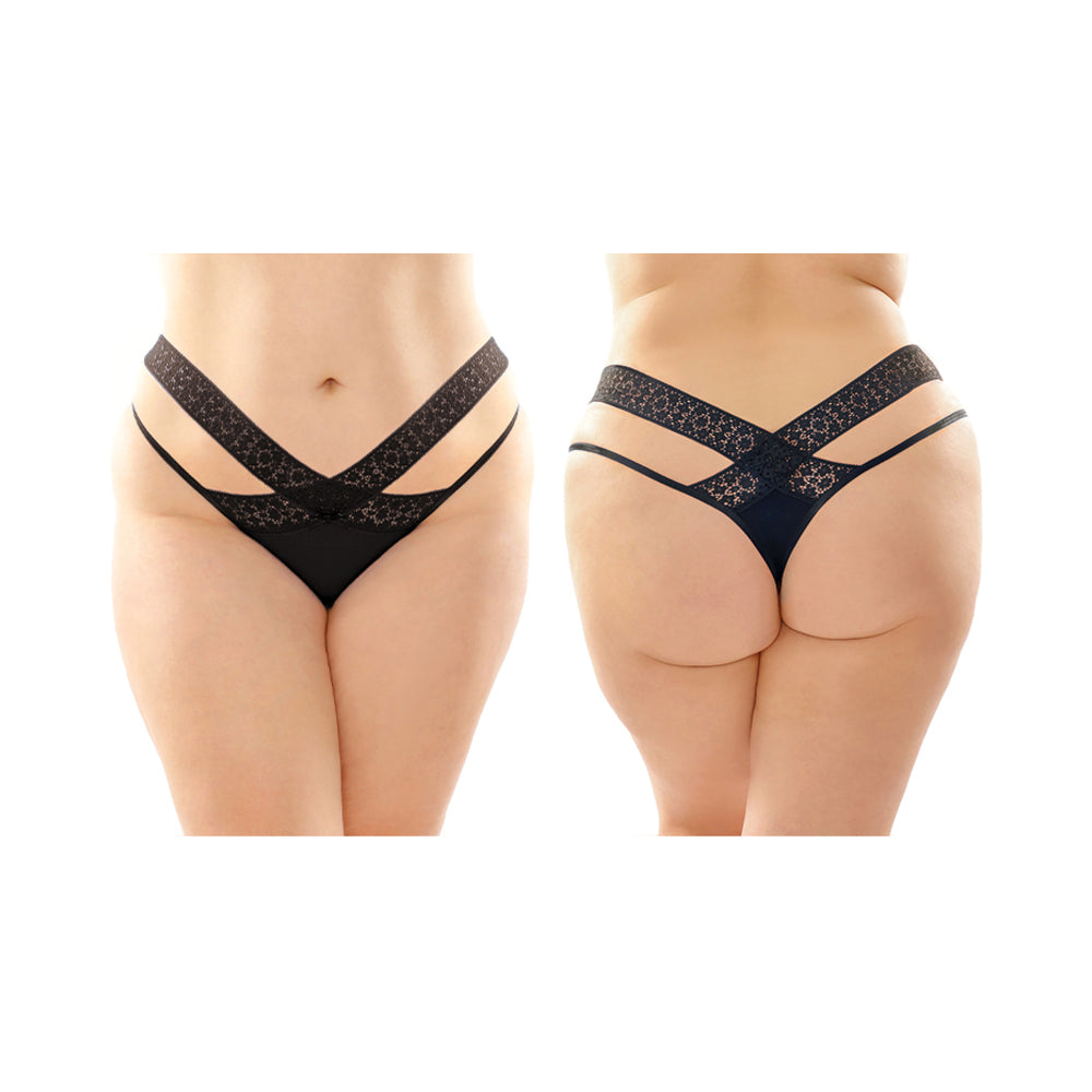 Fantasy Lingerie Daphne Microfiber Brazilian-Cut Panty 6-Pack Black Queen - Fantasies Boutique