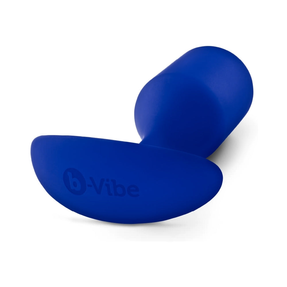 b-Vibe Snug Plug 4 Weighted Silicone Anal Plug Navy - Fantasies Boutique
