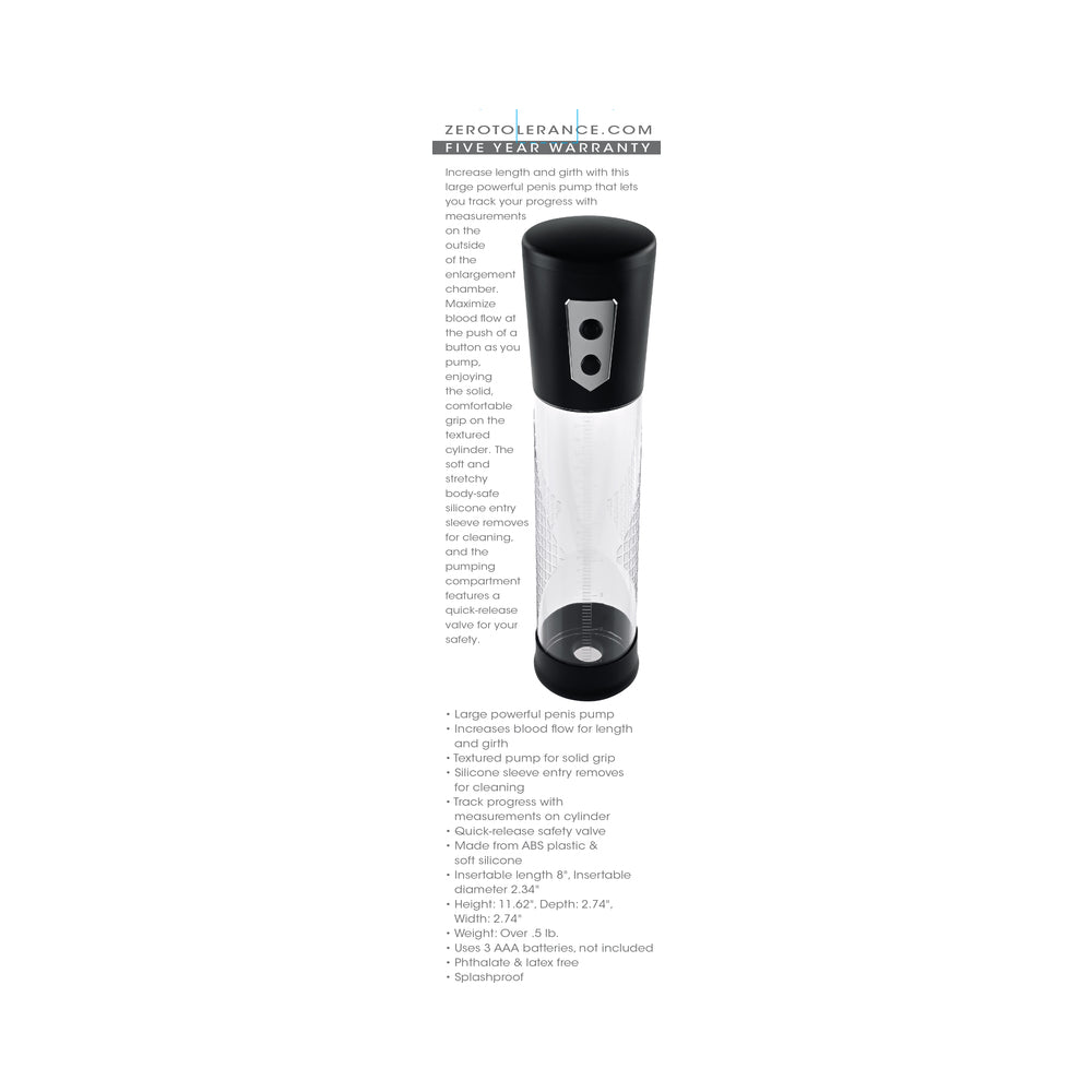Zero Tolerance Pump Up The Volume Black - Fantasies Boutique
