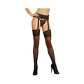 Dreamgirl Lace-Trimmed Back-Seam Pantyhose Black OS - Fantasies Boutique