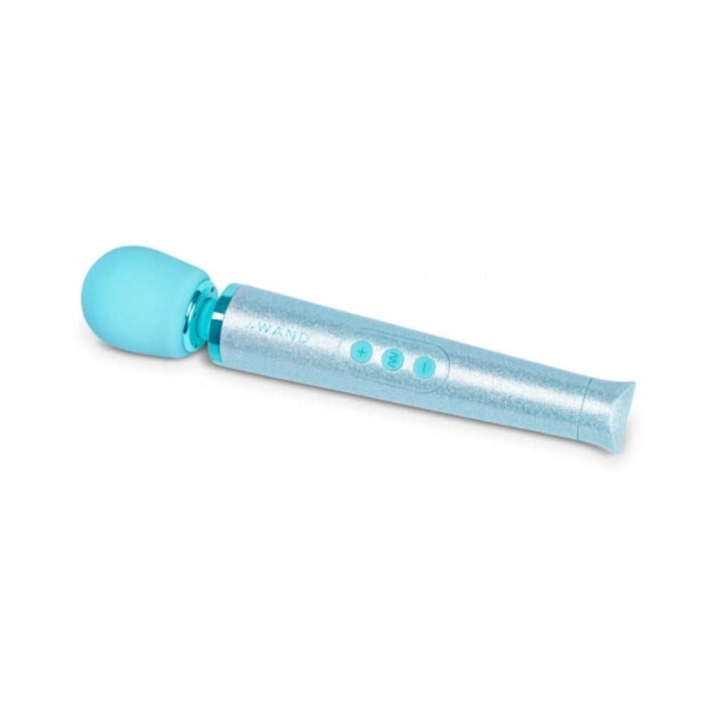 Le Wand All That Glimmers Petite Rechargeable Vibrating Massager Special Edition Set Light Blue - Fantasies Boutique