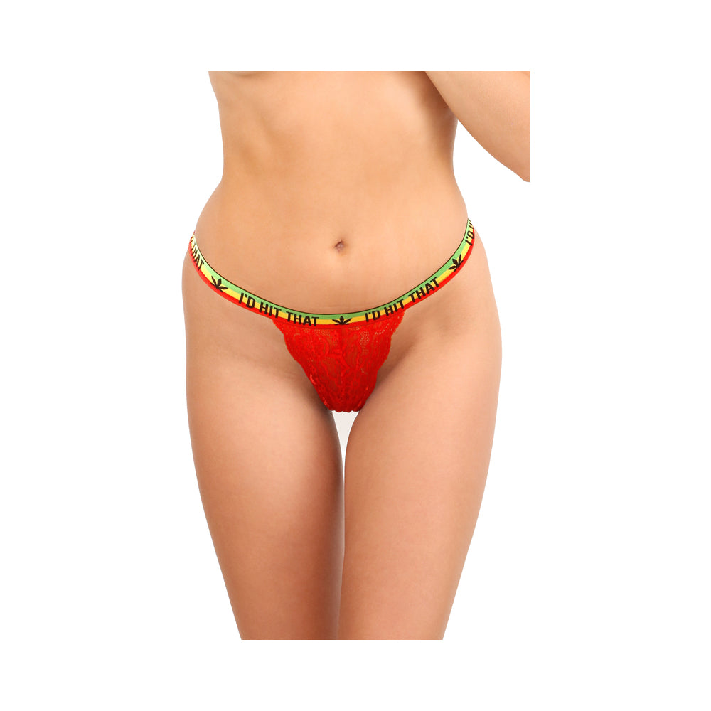 Fantasy Lingerie Vibes Trippy Vibes Pack 3-Piece Lace Thong Panty Set Black/Red/Pink O/S - Fantasies Boutique
