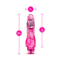 Naturally Yours Fantasy Vibe Realistic 8.5 in. Vibrating Dildo Pink - Fantasies Boutique