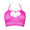 Le Desir Bliss Strappy Fishnet Halter Top Pink O/S - Fantasies Boutique
