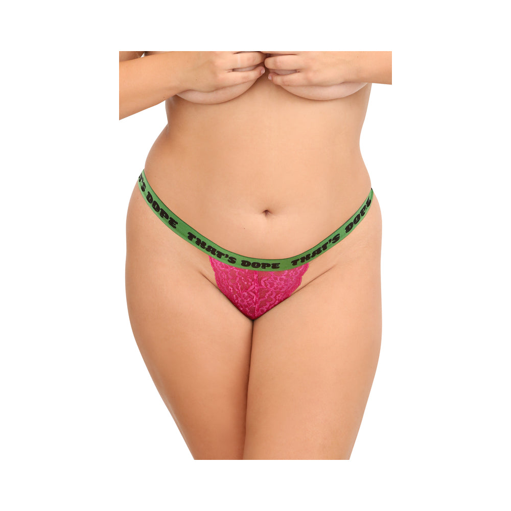 Fantasy Lingerie Vibes Trippy Vibes Pack 3-Piece Lace Thong Panty Set Black/Red/Pink Queen Size - Fantasies Boutique