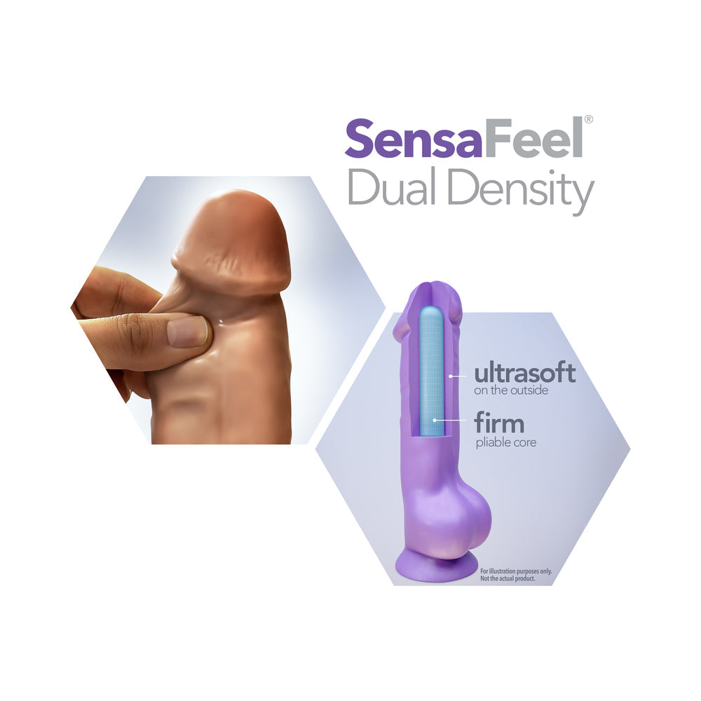 Au Naturel 7 in. Sensa Feel Fat Boy Posable Dual Density Dildo Tan - Fantasies Boutique