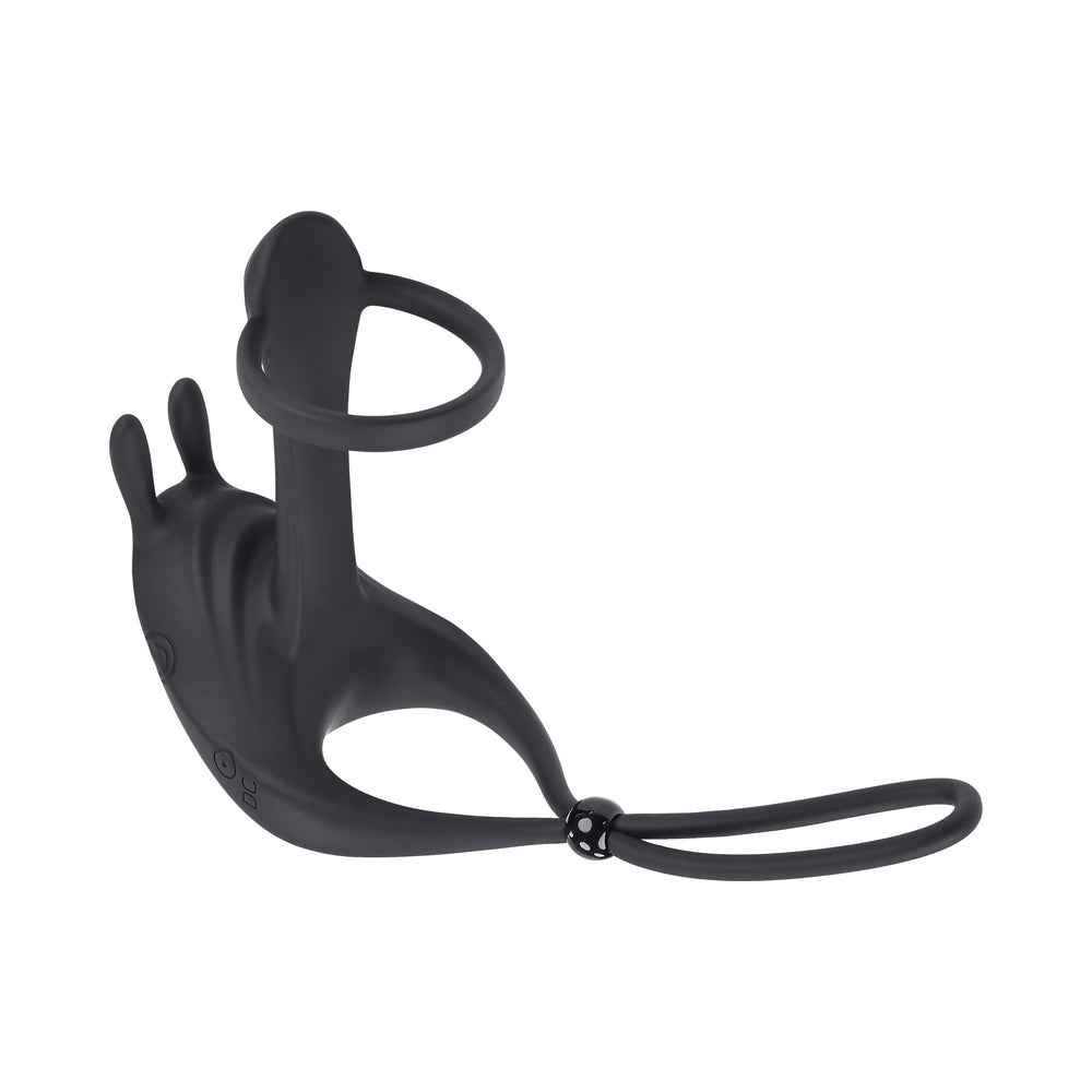 Zero Tolerance Saddle Up Rechargeable Vibrating C-Ring & Girth Enhancer Silicone Black - Fantasies Boutique