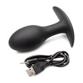 Curve Toys Rooster Rumbler Vibrating Silicone Anal Plug Large Black - Fantasies Boutique