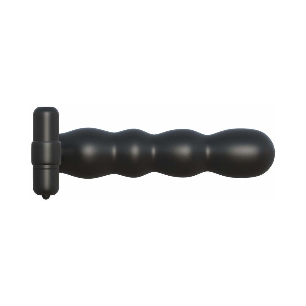 Fantasy C-Ringz Posable Partner Double Penetrator Vibrating Cockring Black - Fantasies Boutique