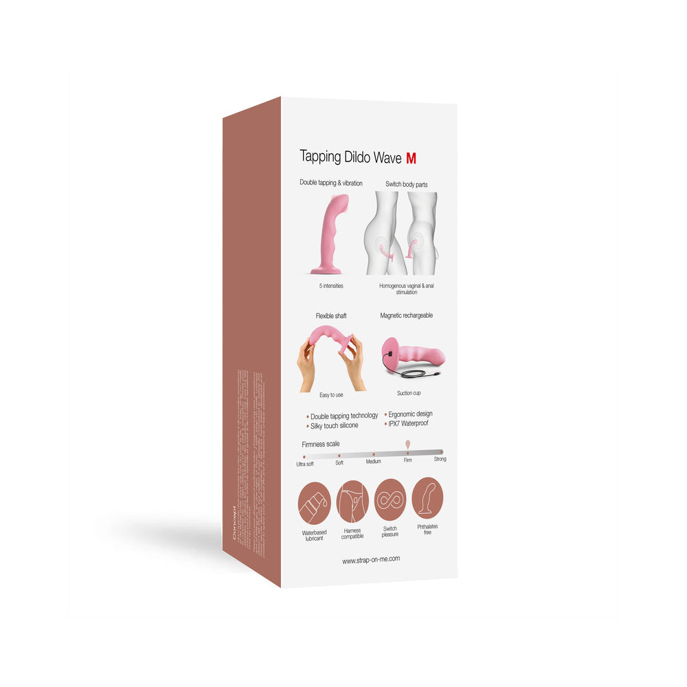 Strap-On-Me Tapping Dildo Wave Coral Pink - Fantasies Boutique