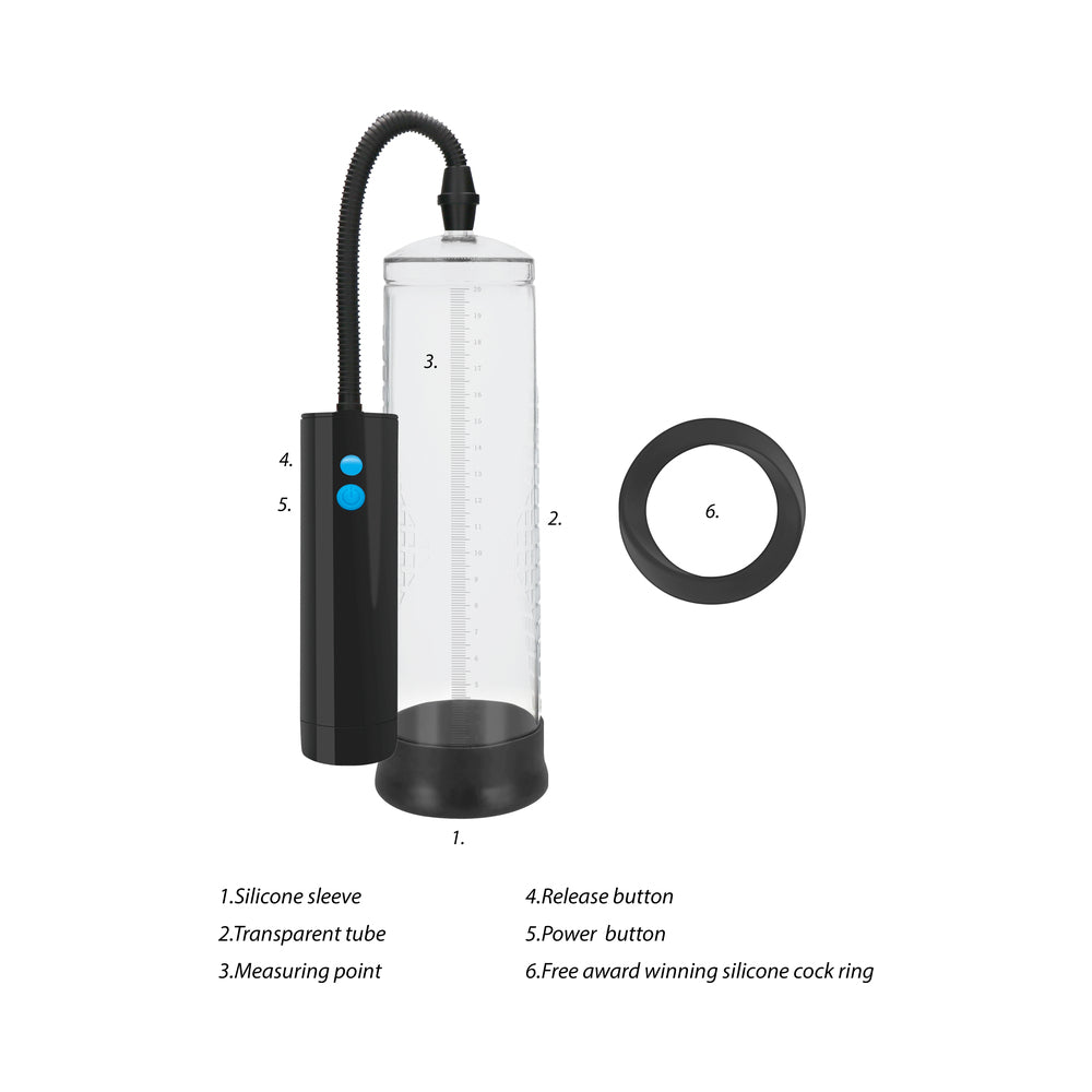 Shots Pumped Extreme Power Rechargeable Automatic Penis Pump Clear - Fantasies Boutique