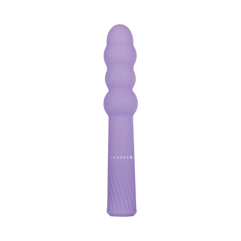 Gender X Bumpy Ride Rechargeable Flexible Silicone Beaded Vibrator Purple - Fantasies Boutique