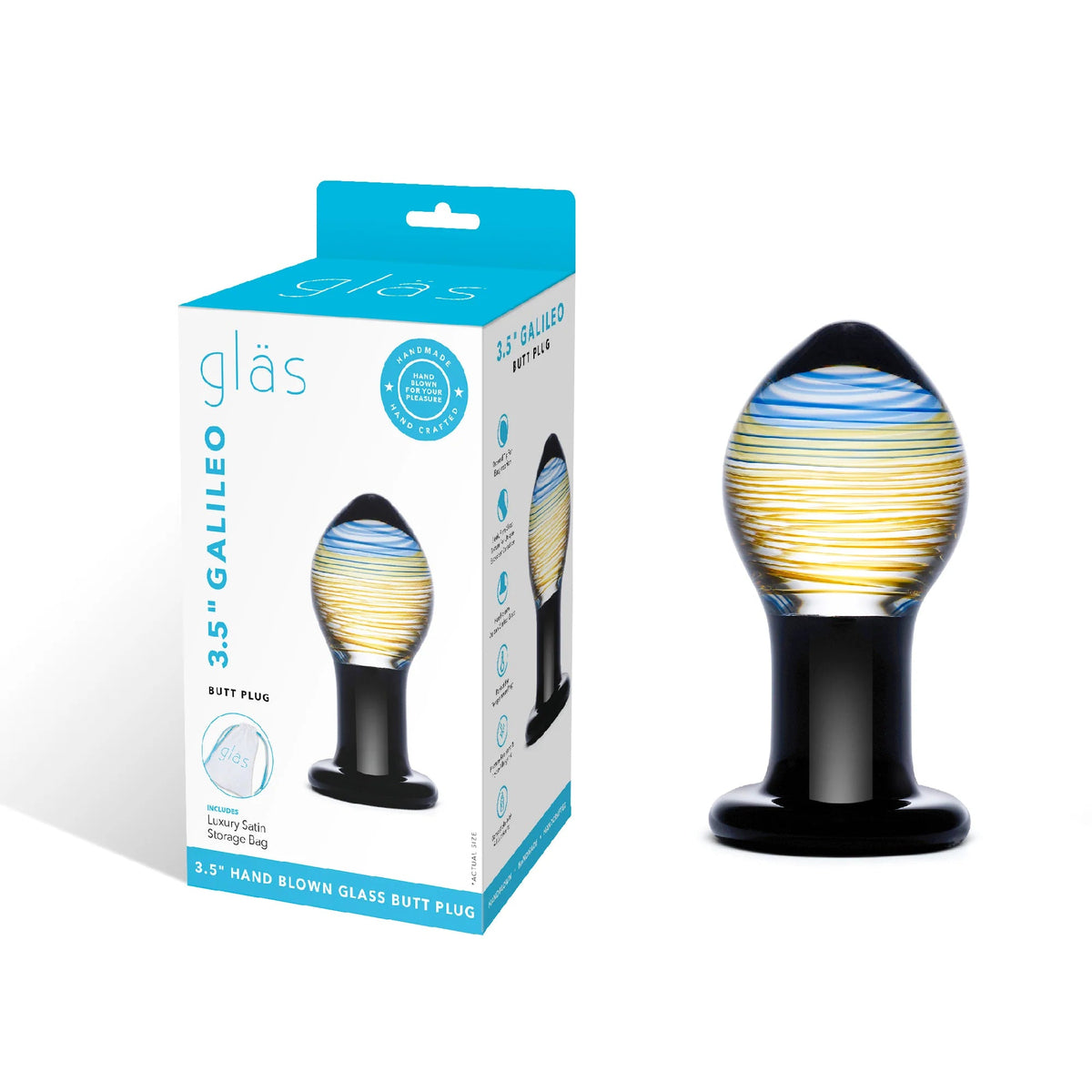 Glas 3.5 in. Galileo Glass Butt Plug - Fantasies Boutique
