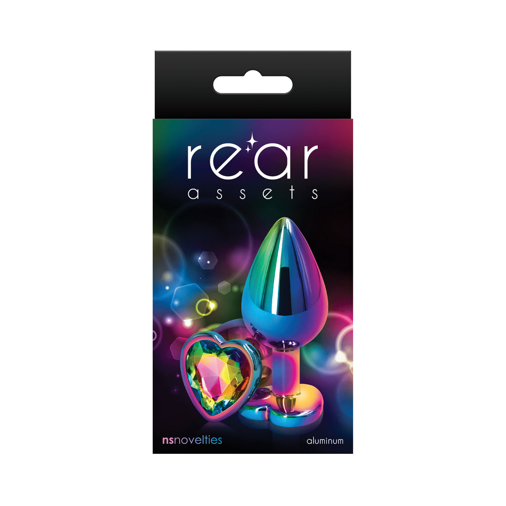 Rear Assets Metal Heart Plug Medium Multicolor/Rainbow - Fantasies Boutique