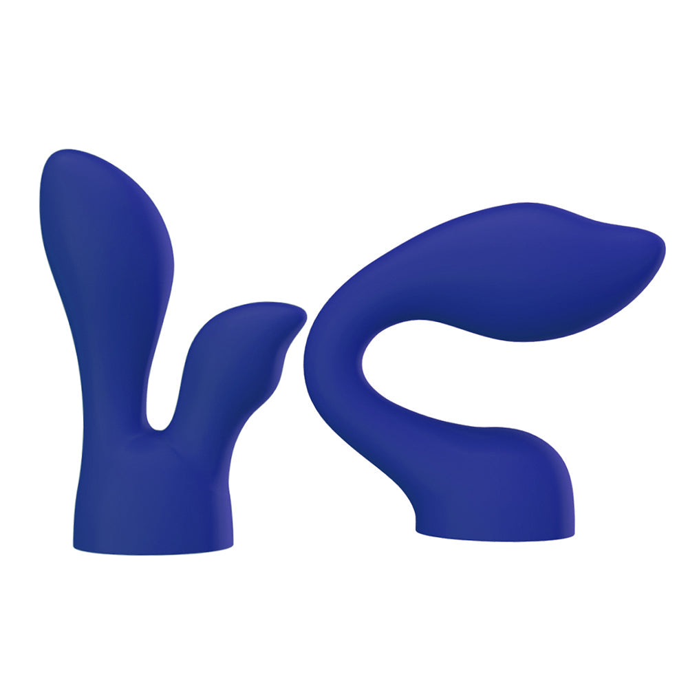 PalmPower PalmSensual Attachments 2-Piece Silicone Massager Heads Blue - Fantasies Boutique