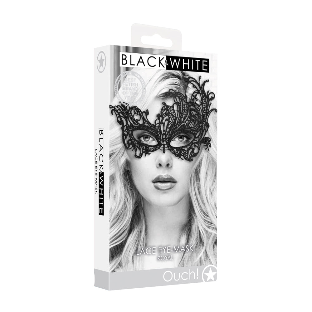 Ouch! Black & White Royal Lace Eye Mask Black - Fantasies Boutique