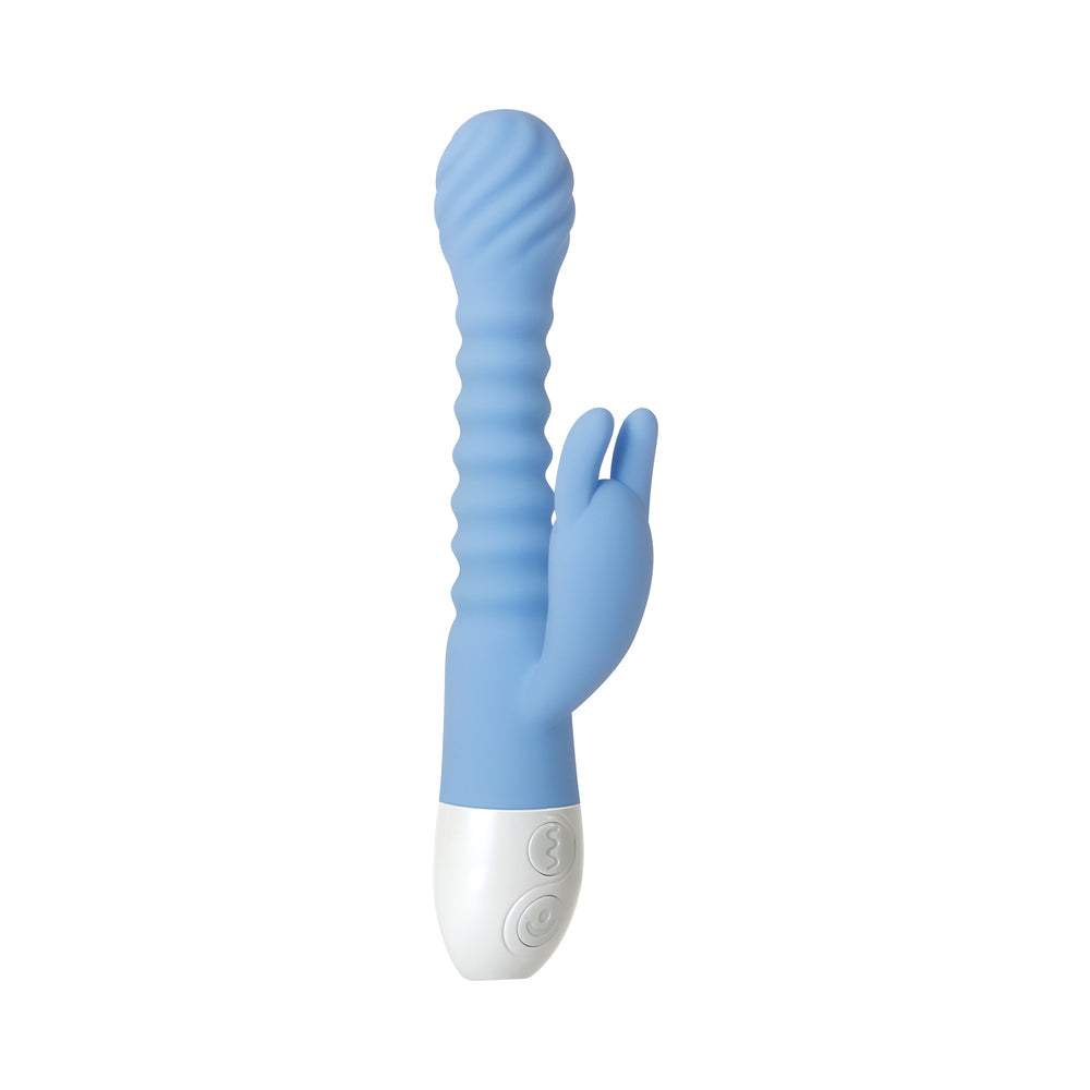 Evolved Bendy Bunny Rechargeable Poseable Silicone Rabbit Vibrator Blue - Fantasies Boutique
