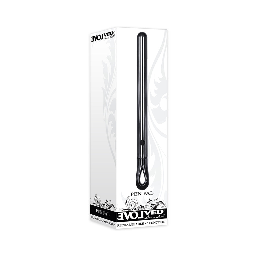 Evolved Pen Pal Rechargeable Metal Pen Vibrator Chrome - Fantasies Boutique