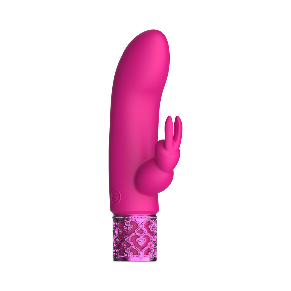 Royal Gems Dazzling Rechargeable Silicone Miniature Rabbit Vibrator Pink - Fantasies Boutique