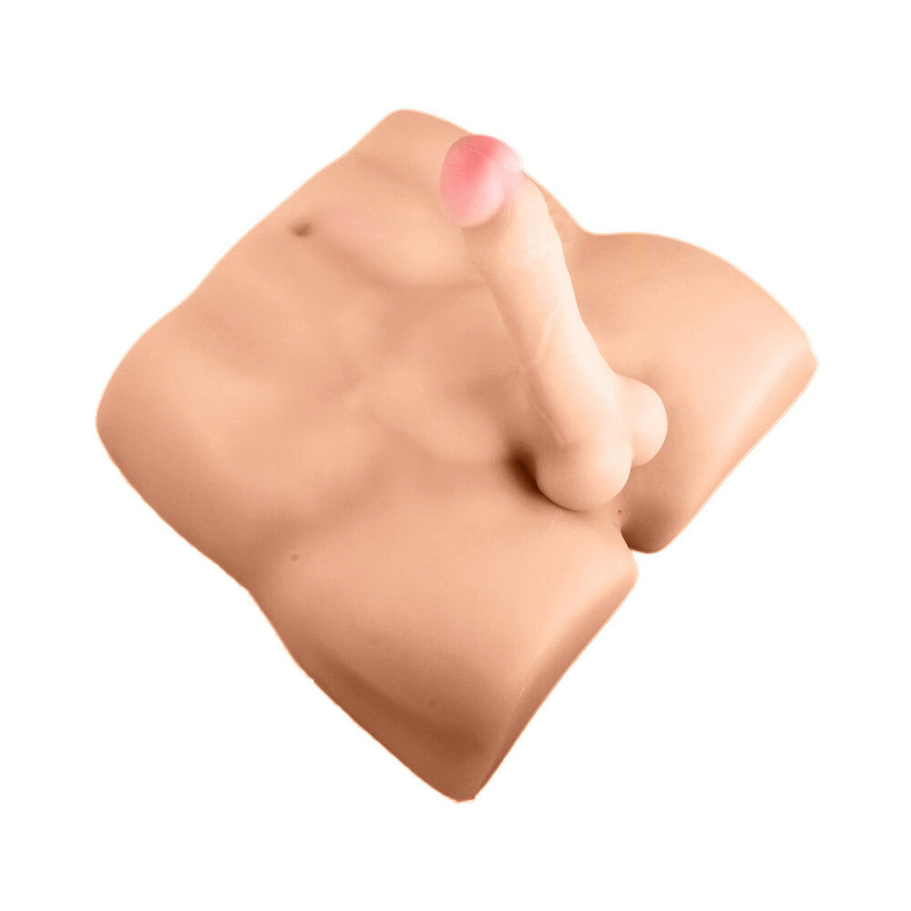 X5 Men Rough Rider Pleasure Doll Anal Masturbator with 7.5 in. Dildo Beige - Fantasies Boutique