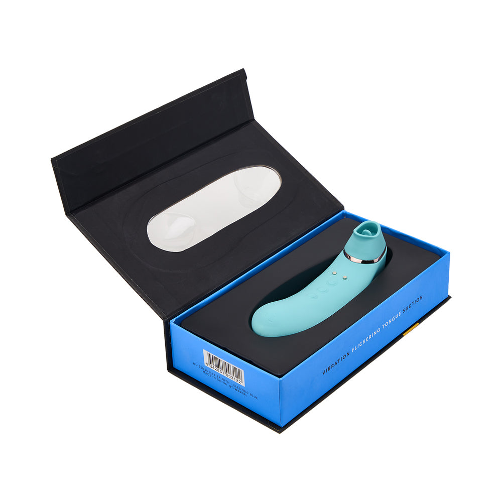 Nu Sensuelle Trinitii 3-in-1 Suction Tongue Vibe Electric Blue - Fantasies Boutique