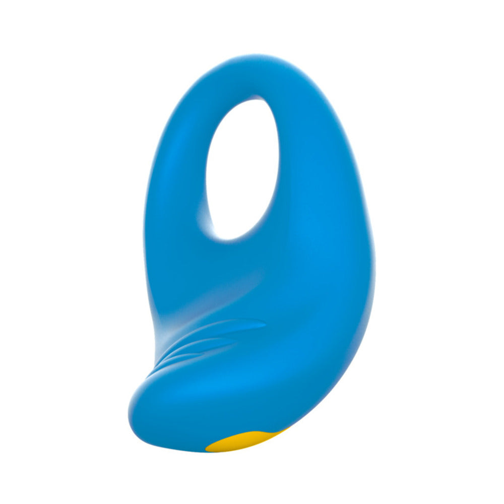 ROMP Juke Rechargeable Silicone Vibrating Penis Ring Light Blue
