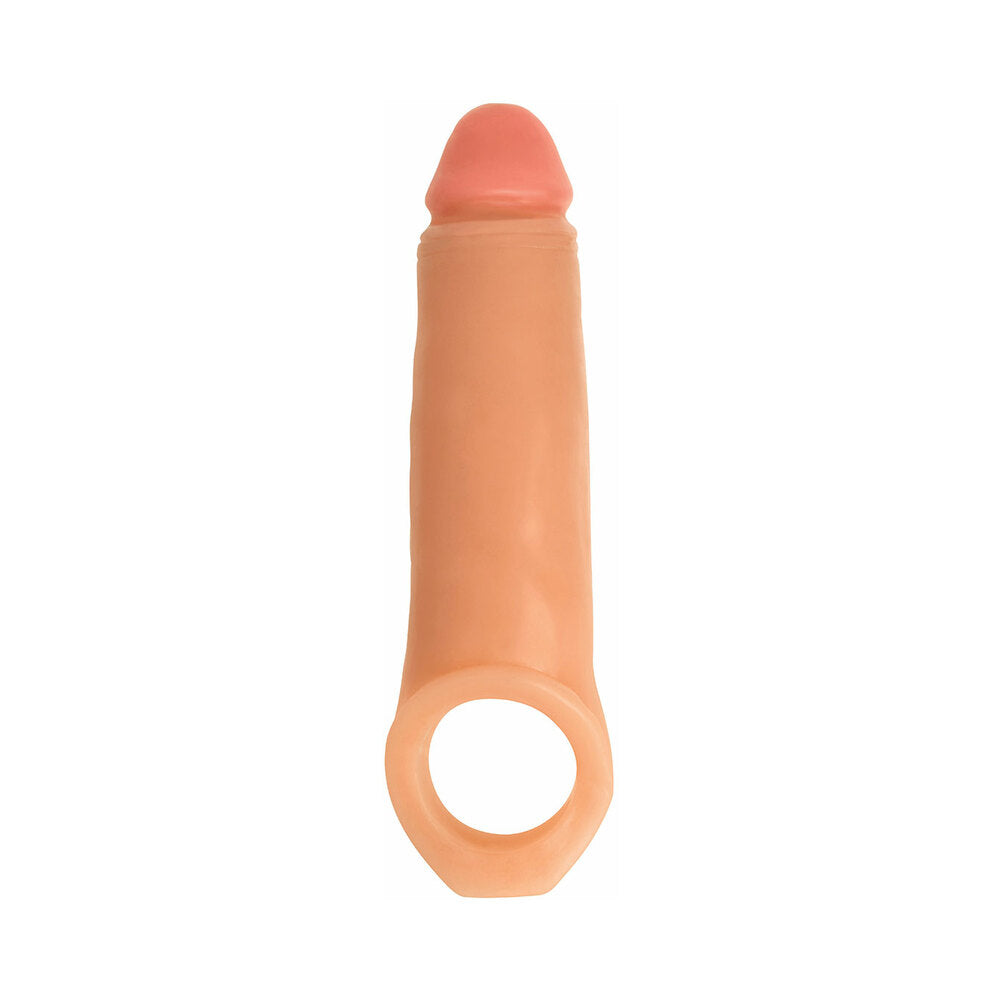 Curve Toys Jock 2 in. Enhancer with Ball Strap Extension Sheath Beige - Fantasies Boutique
