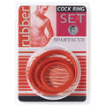 Spartacus Cock Ring Set (3 Rubber Enhancers/Red) - Fantasies Boutique