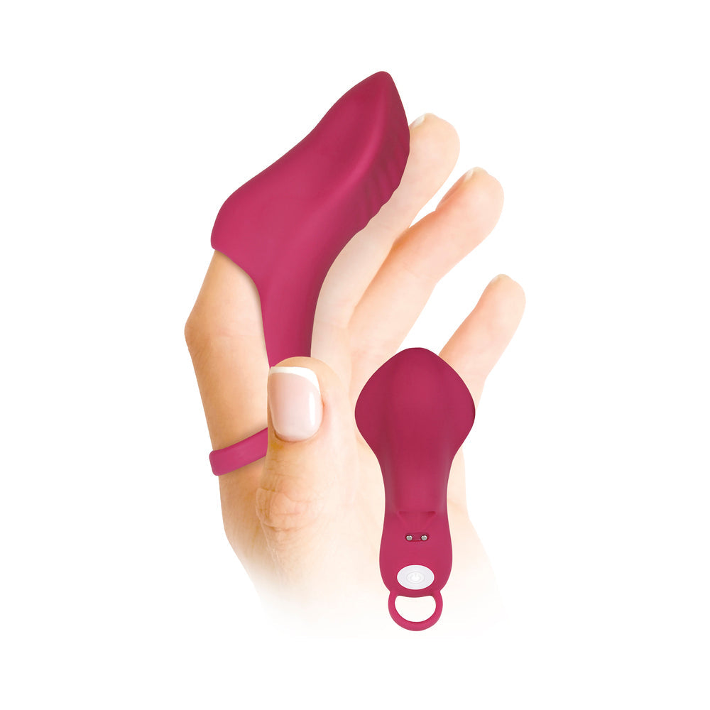 Evolved Frisky Finger Rechargeable Silicone Finger Vibrator Burgundy - Fantasies Boutique