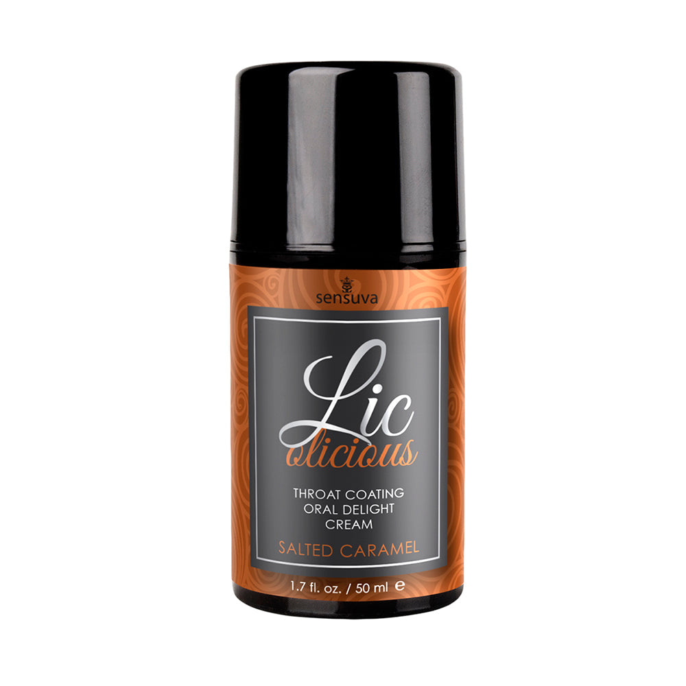 Sensuva Lic-o-licious Throat Coating Oral Delight Cream Salted Caramel 1.7 oz. - Fantasies Boutique
