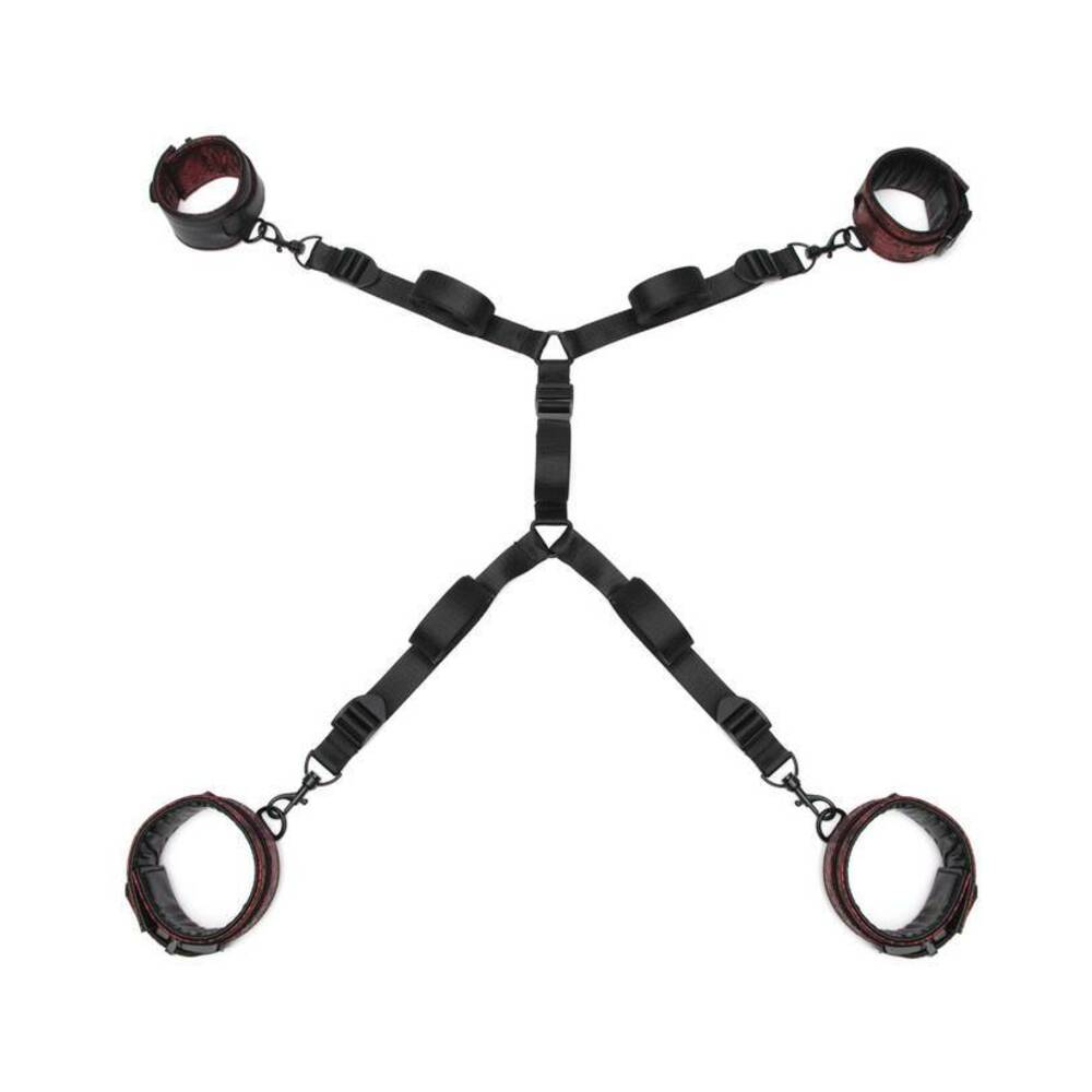 Fifty Shades of Grey Sweet Anticipation Reversible Under Mattress Restraint Set Red/Black - Fantasies Boutique