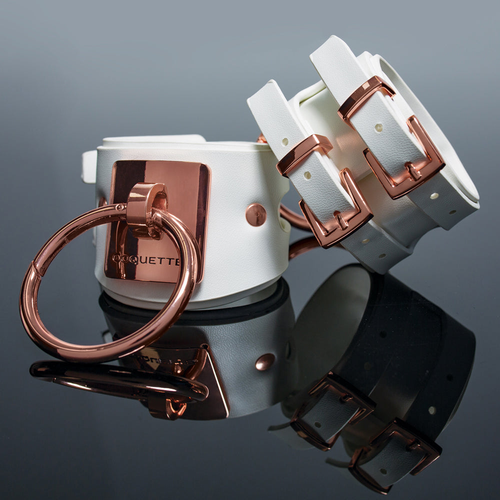 Coquette Pleasure Collection Cuffs White - Fantasies Boutique