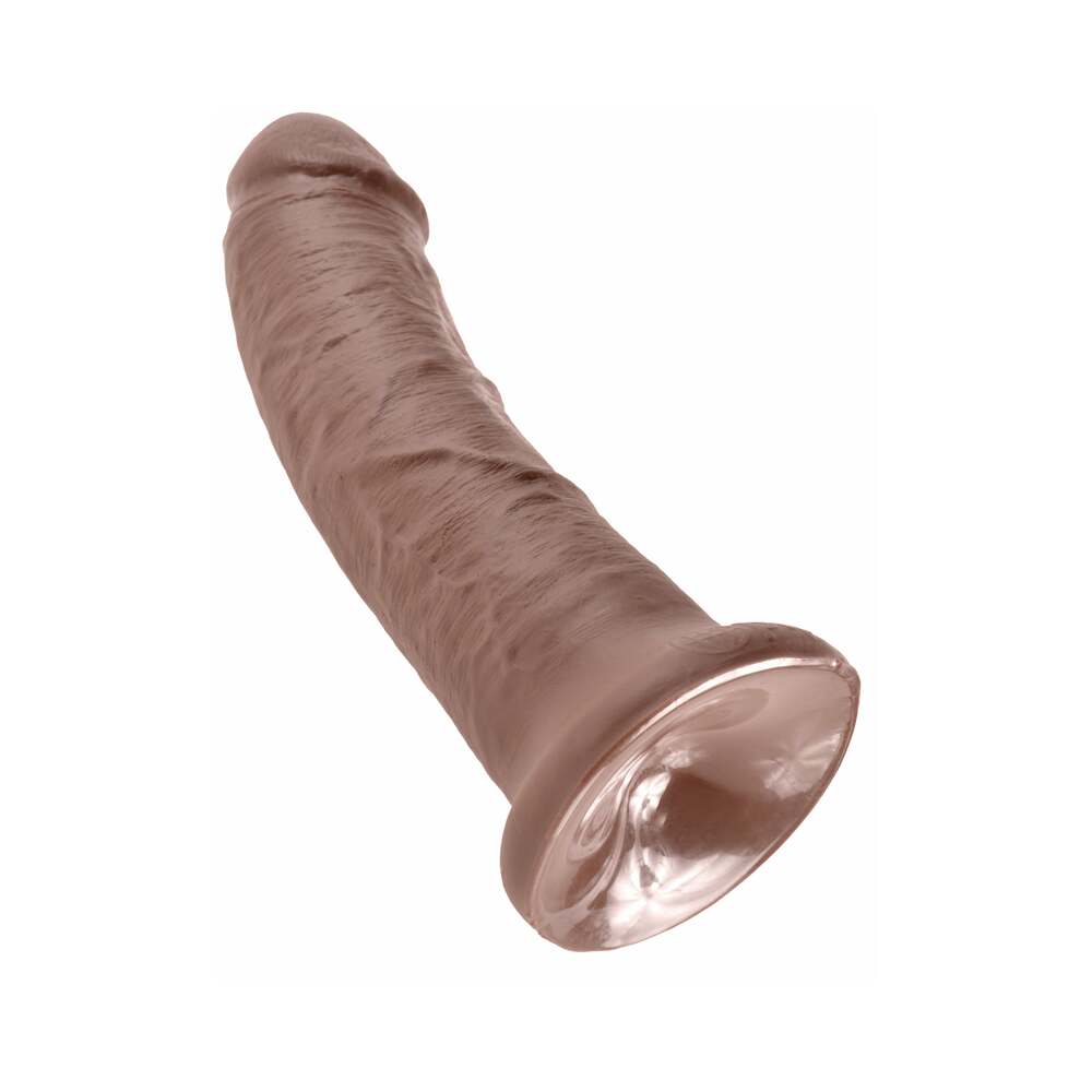 King Cock 8 in. Cock Realistic Dildo With Suction Cup Brown - Fantasies Boutique