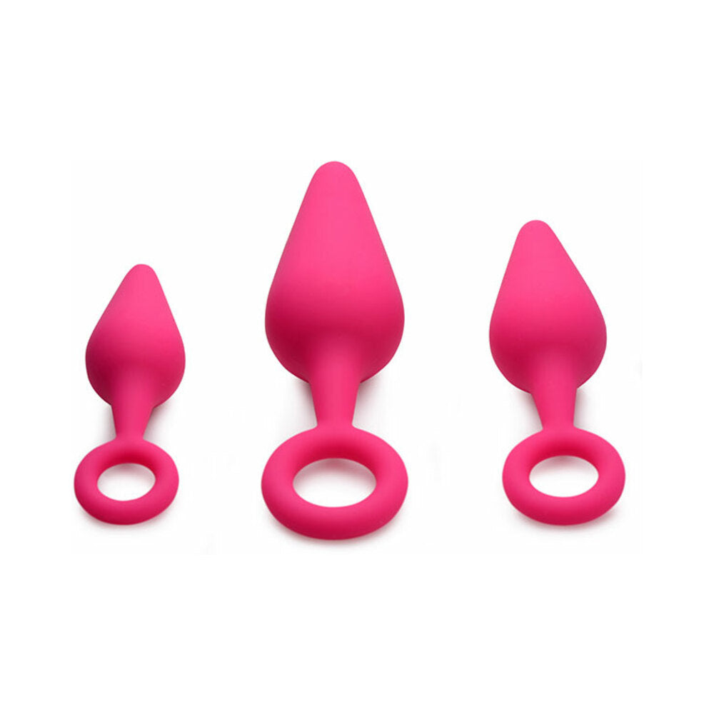 Gossip Rump Ringers 3-Piece Silicone Anal Plug Training Set Magenta - Fantasies Boutique