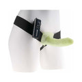 Fetish Fantasy Series For Him or Her Vibrating 6 in. Hollow Strap-On Glow Black - Fantasies Boutique