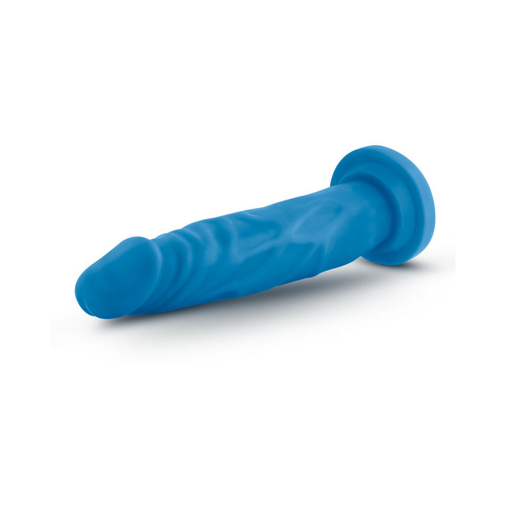 Neo 7.5 in. Dual Density Dildo Neon Blue - Fantasies Boutique