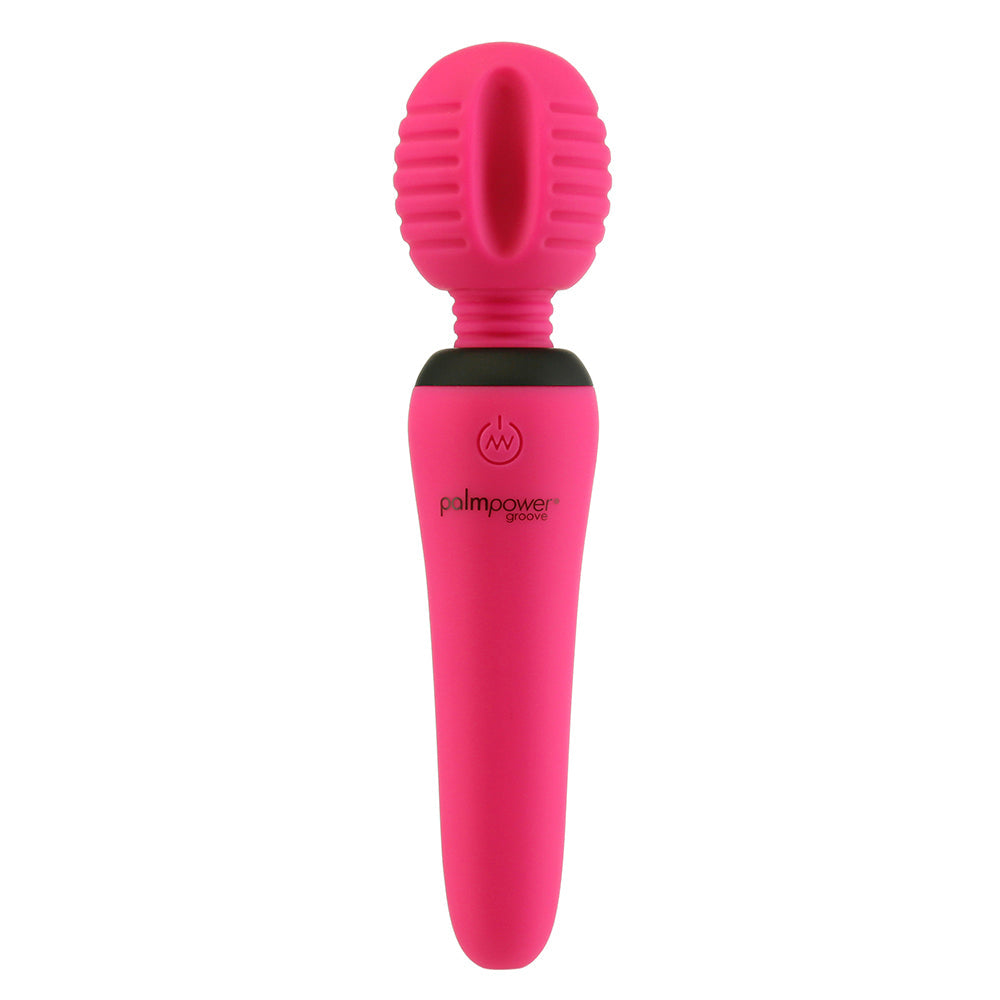 PalmPower Groove Rechargeable Silicone Mini Wand Massager Fuchsia - Fantasies Boutique