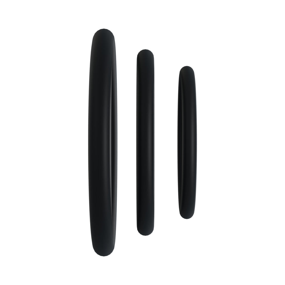 Rock Solid Tri-Pack Rubber Gasket (1.25in, 1.5in, 2in) Black - Fantasies Boutique