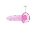 RealRock Crystal Clear Non-Realistic 7 in. Twisted Dildo With Suction Cup Pink