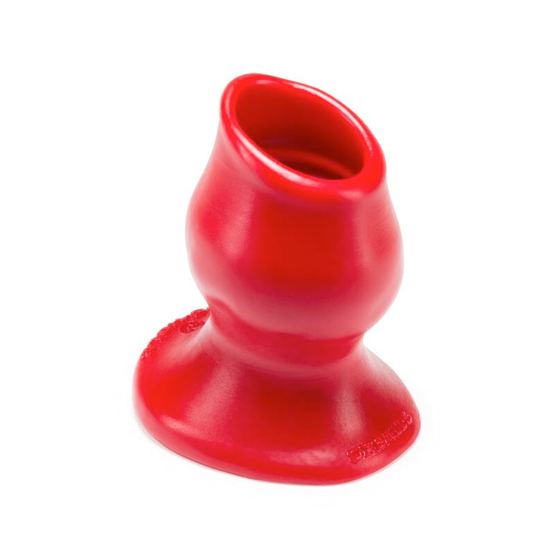 OxBalls Pighole-3, Hollow Plug, Large, Red - Fantasies Boutique